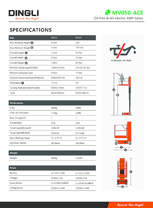Plataformas verticales Dingli MV050-ACE