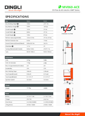 Plataformas verticales Dingli MV060-ACE