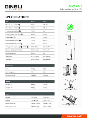 Plataformas verticales Dingli MV120-E