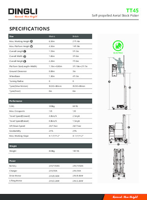 Plataformas verticales Dingli TT45