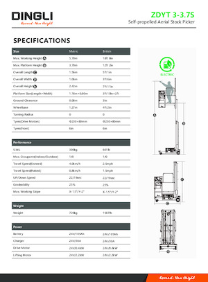 Plataformas verticales Dingli ZDYT3-3.7S