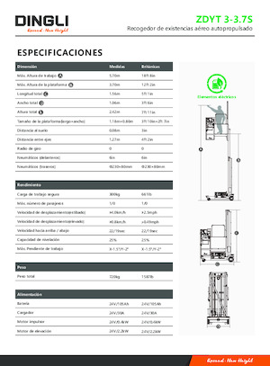 Plataformas verticales Dingli ZDYT3-3.7S
