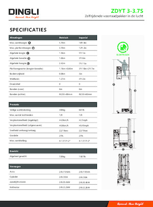 Plataformas verticales Dingli ZDYT3-3.7S