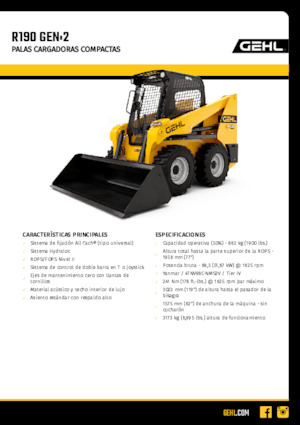 Minicargadoras Gehl R190