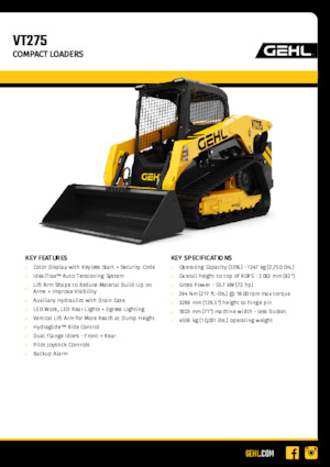 Minicargadoras Gehl VT275