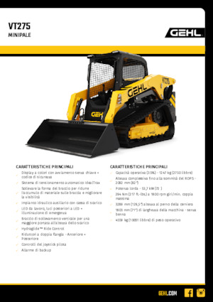 Minicargadoras Gehl VT275