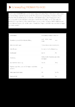 Quitanieves de mariposa Pronar PU 1400