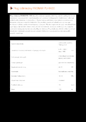 Quitanieves de mariposa Pronar PU 1400