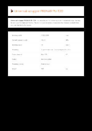 Quitanieves de mariposa Pronar PU-T20