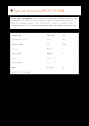 Quitanieves de mariposa Pronar PU-T20