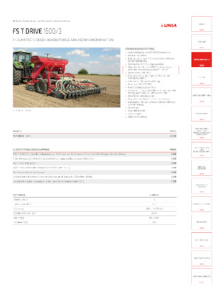 Sementadoras Unia FS T Drive 1500/3
