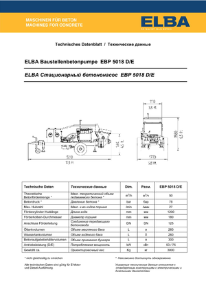 Bombas de hormigón fijas Elba EBP 5018 D
