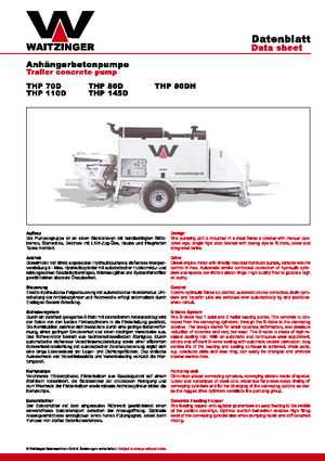 Bombas de hormigón fijas Waitzinger THS 70 D