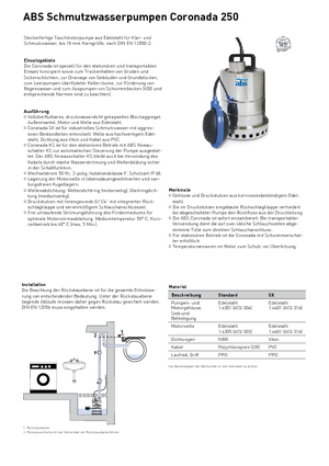 Bombas de aguas residuales ABS-Pumpen Coronada 250 W