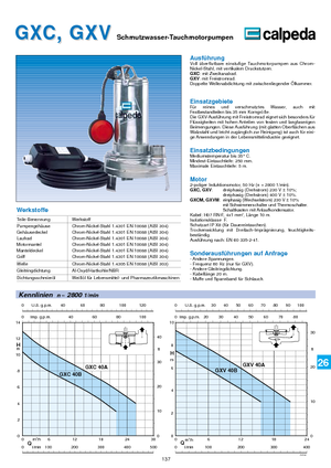 Bombas de aguas residuales Calpeda GXV 40 B