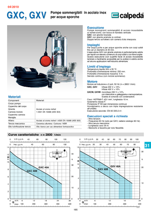 Bombas de aguas residuales Calpeda GXV 40 B