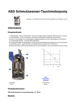 Bombas de aguas residuales ABS-Pumpen J 5 W