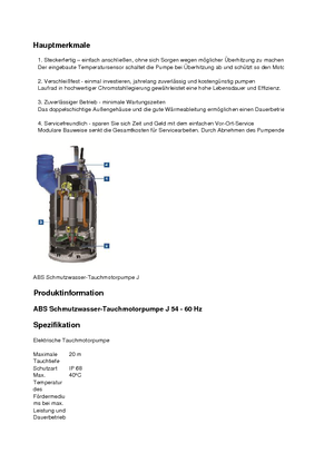 Bombas de aguas residuales ABS-Pumpen J 54 LD direkt