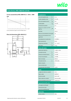 Bombas de aguas residuales WILO-EMU Pumpen EMU KS 12D GG 