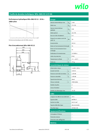 Bombas de aguas residuales WILO-EMU Pumpen EMU KS 12D GG 