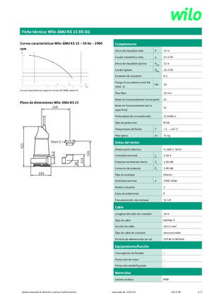 Bombas de aguas residuales WILO-EMU Pumpen KS 15DS GG