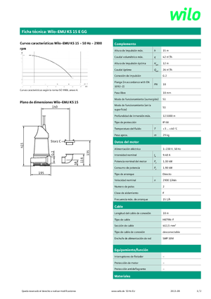 Bombas de aguas residuales WILO-EMU Pumpen KS 15E GG
