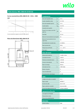 Bombas de aguas residuales WILO-EMU Pumpen EMU KS 20DS GG 