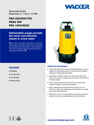 Bombas de aguas residuales Wacker PSA2 500