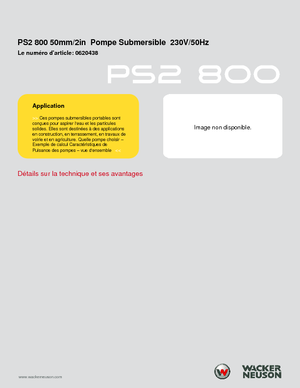 Bombas de aguas residuales Wacker Neuson PSA2 800