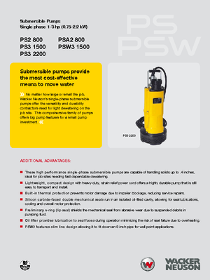 Bombas de aguas residuales Wacker Neuson PSA2 800