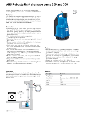 Bombas de aguas residuales ABS-Pumpen Robusta 200 TS