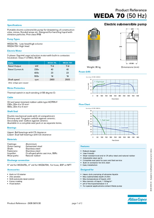 Bombas de aguas residuales WEDA Weda 70 L