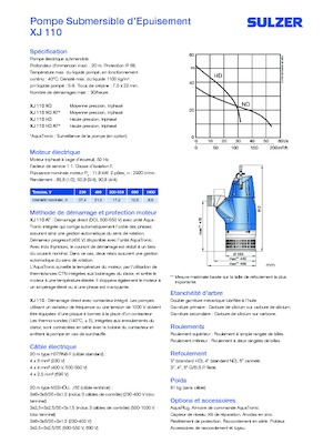 Bombas de aguas residuales Sulzer XJ 110 ND