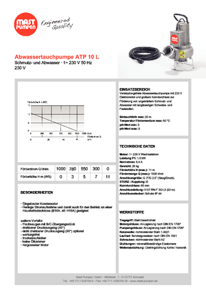 Bombas de agua sucia Mast-Pumpen ATP 10 L