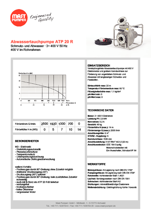 Bombas de agua sucia Mast-Pumpen ATP 20 R