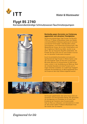 Bombas de agua sucia Flygt-Pumpen BS 2740 MT