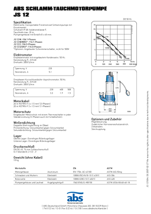 Bombas de agua sucia ABS-Pumpen JS 12 W