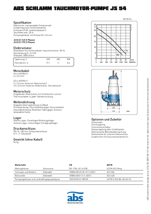 Bombas de agua sucia ABS-Pumpen JS 54 D