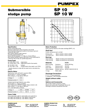 Bombas de agua sucia Pumpex SP 10 D