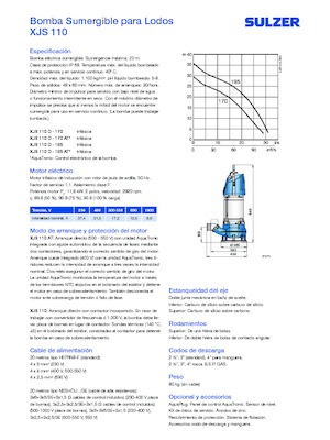 Bombas de agua sucia Sulzer XJS 110 D-195