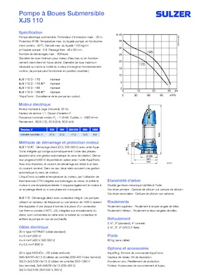Bombas de agua sucia Sulzer XJS 110 D-195