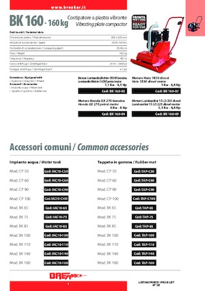 Planchas vibratorias de una dirección Breaker BK 160-09