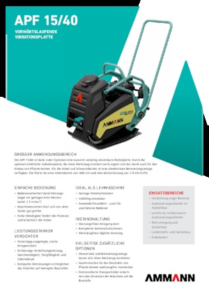Planchas vibratorias de una dirección Ammann APF 1540