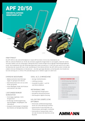 Planchas vibratorias de una dirección Ammann APF 2050