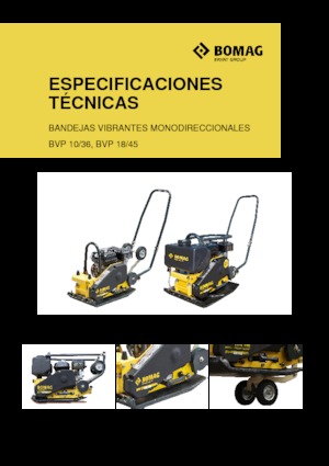 Planchas vibratorias de una dirección Bomag BVP 18/45