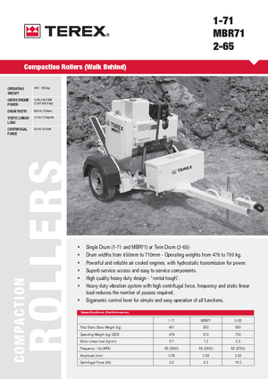 Rodillos vibrantes tándem Terex MBR 71