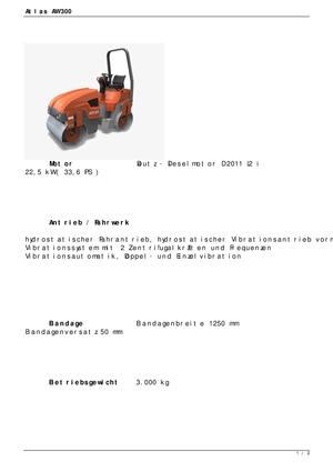 Rodillos vibrantes tándem Atlas AW 300