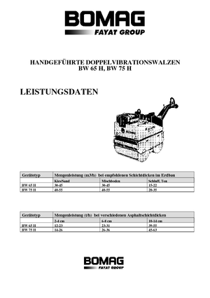 Rodillos vibrantes tándem Bomag BW 65 H E-Start