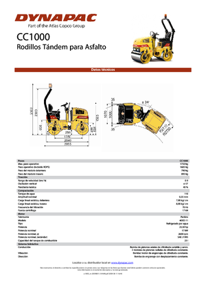 Rodillos vibrantes tándem Dynapac CC 1000