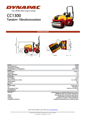 Rodillos vibrantes tándem Dynapac CC 1300